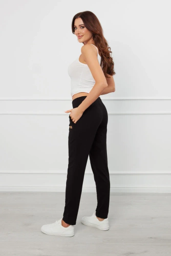 Stella Pantalones Mujer Moda Italiana - negro