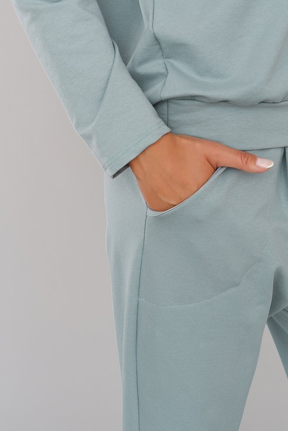 Karina Conjunto señora manga larga, pantalón Moda Italiana - menta