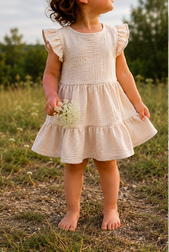 Vestido de muselina Mamatti SE50515 para niña – vestido ligero de algodón