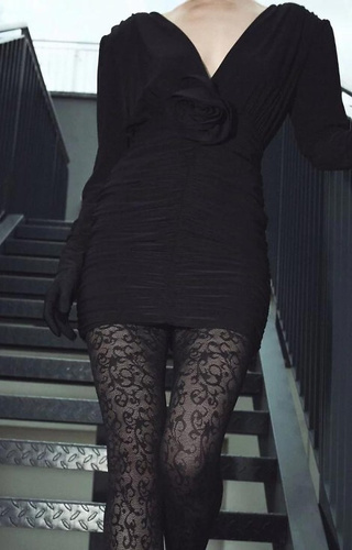 1235 Leotardos Perse Gabriella negro - ornamento 60 den, tecnología 3D