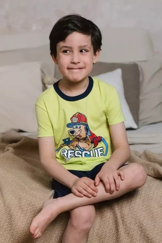 Remek Pijama de manga corta para niño, pantalón Moda Italiana - verde