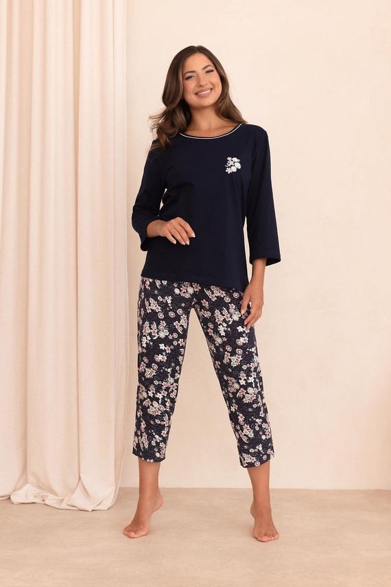 Regina 744 3/4 pijama mujer 100% algodón pantalón 7/8