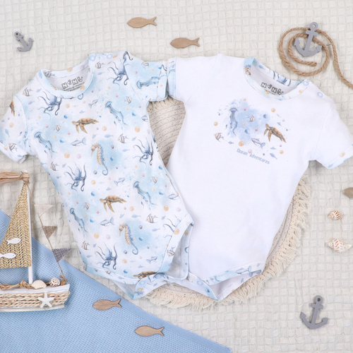 ABN-5447 Body de algodón orgánico Sea Of Joy de Nini - algodón orgánico, manga corta