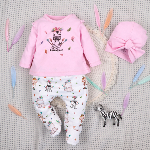 ABN-5547 Gorro para bebé Nini Happy Animals de algodón orgánico - seguro, ecológico, cómodo