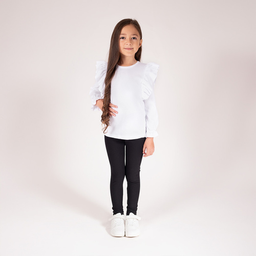 198282 Polainas de niña Viki Nicol - algodón con elastano, cómodas, negras, producción pulida