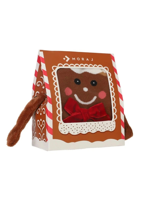 Calcetines de mujer Moraj CSLS250-043 marrones navideños con imanes y galleta