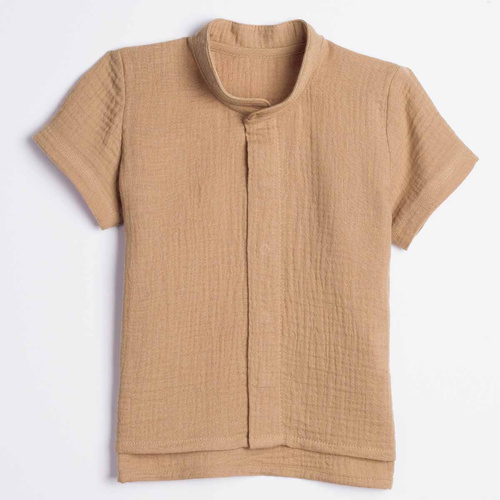 Camisa para niño Nicol 224352 muselina 100% algodón manga corta - caramelo