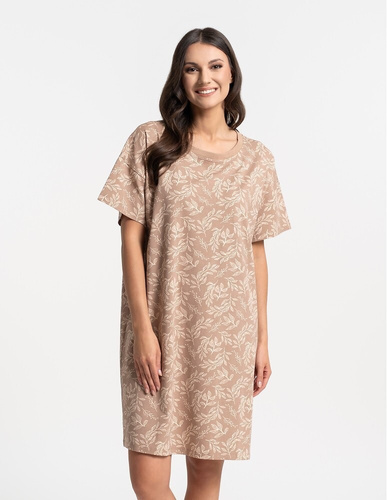 Camisón mujer Moraj PDK2800-006 beige – algodón oversize estampado