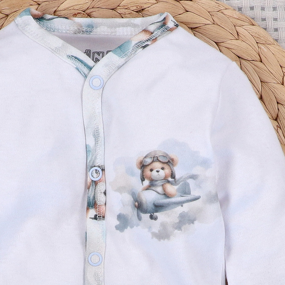 NINI BABY BEAR PILOT pijama enterizo de algodón orgánico ABN-5748/BIA
