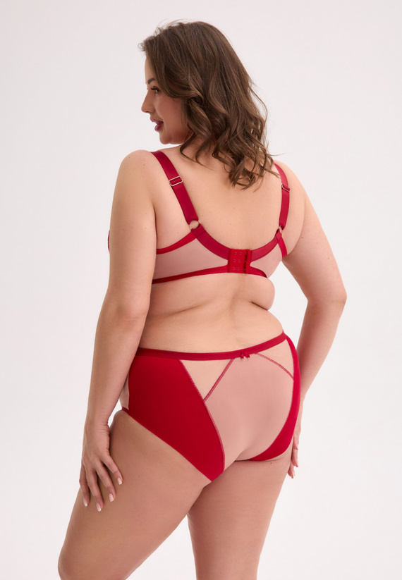 BS 1273 Gaia Aina maxi sujetador semiacolchado, rojo, encaje