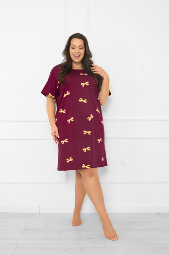 Kwadro Camisón de mujer Moda Italiana - algodón, manga corta, con lazos