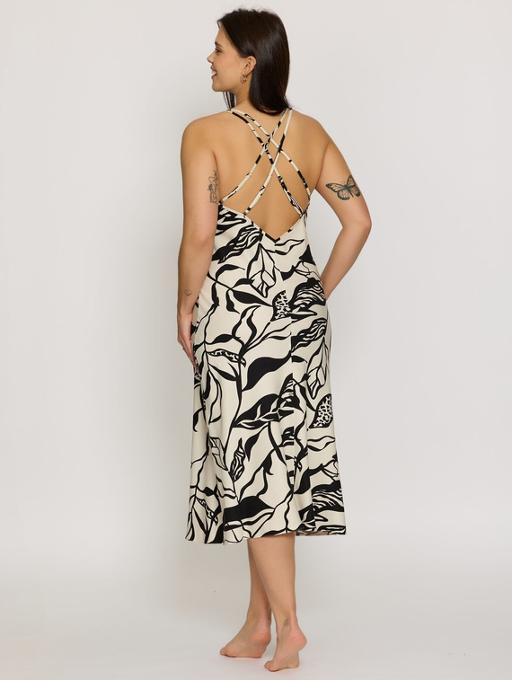 Mefemi by Nipplex Aurora KB54 Camisón de verano de viscosa negro-ecru