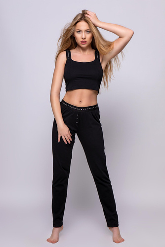 Sensis Tiffany Conjunto de pijama para mujer - negro