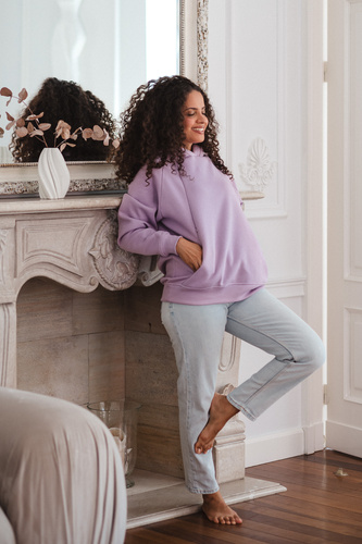 Sudadera premamá y de lactancia Milk&love Motherhood oversize violeta suave