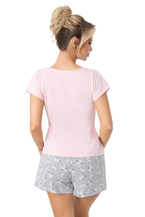 Pijama de mujer Bunny Short Donna rosa - algodón, manga corta, cómodo conjunto
