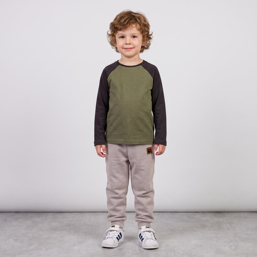 228140 Nicol FARMA Camiseta raglán para niño verde melange algodón