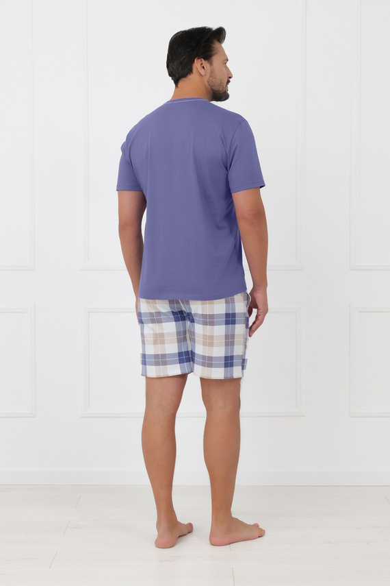 Pijama hombre Juno Italian Fashion 100% algodón manga corta shorts