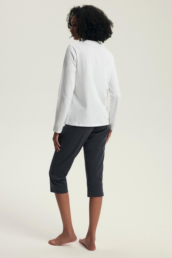 Henderson pijama de mujer Danna 43686 crema - algodón, manga larga, corte cómodo