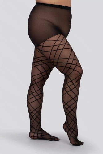 Pantimedias Mona Grid 30 DEN Queen Size – elegante diseño red
