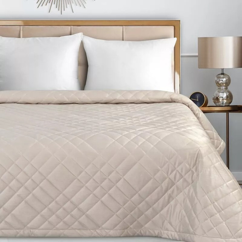 Ria 6 Colcha decorativa de terciopelo Eurofirany crema