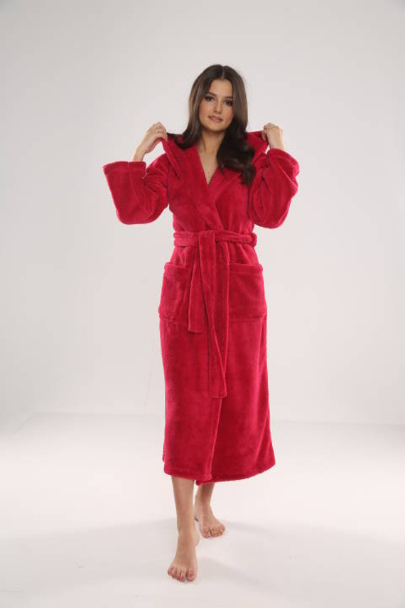 807 Luna II Ladies' Long Dressing Gown Forex - frambuesa