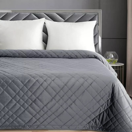 Ria 6 Colcha decorativa de terciopelo Eurofirany acero