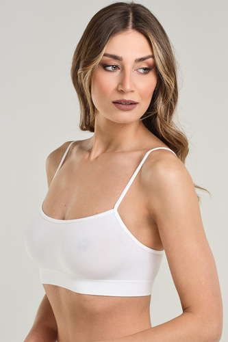 Spiman RELAX Bianco Sujetador suave de bambú sin aros transpirable
