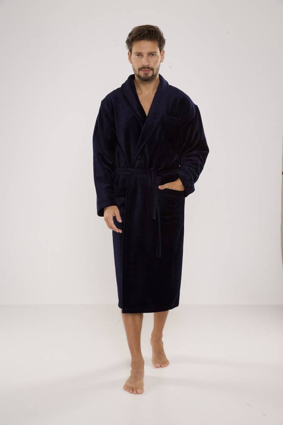 803 / 819 Bata de hombre de rizo doble Forex - todo azul marino (azul oscuro)