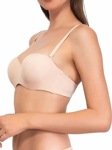1580 Sujetador push-up Fantastic - bandeau, microfibra Sielei beige