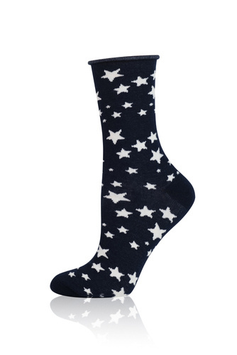 S173D Calcetines Libra Moda Italiana - azul marino/crudo