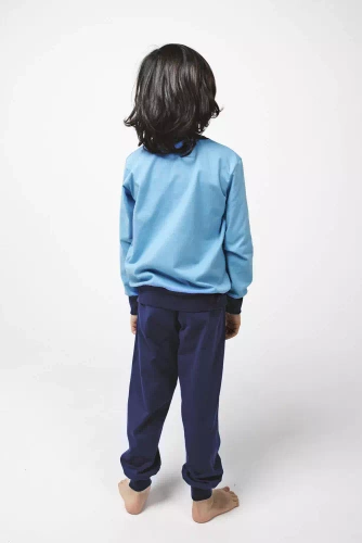 Remek Pijama de niño manga larga, pantalón largo Moda Italiana - azul