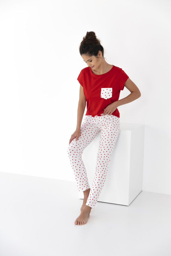 Pijama Adelaide Sensis para mujer - rojo-crema