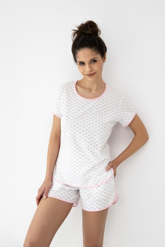 Pijama mujer Sensis Jovie blanca de algodón con shorts de verano