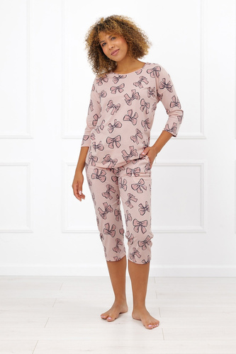 Italian Fashion Silano pijama de mujer de algodón con manga y pantalón 3/4