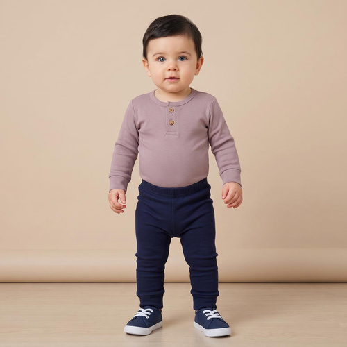 228021 Nicol FARMA Pantalones para bebé azul marino elásticos con canalé