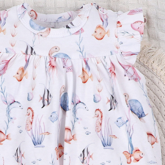 ABN-5481 Pelele para bebé Underwater World Nini - algodón orgánico, manga corta