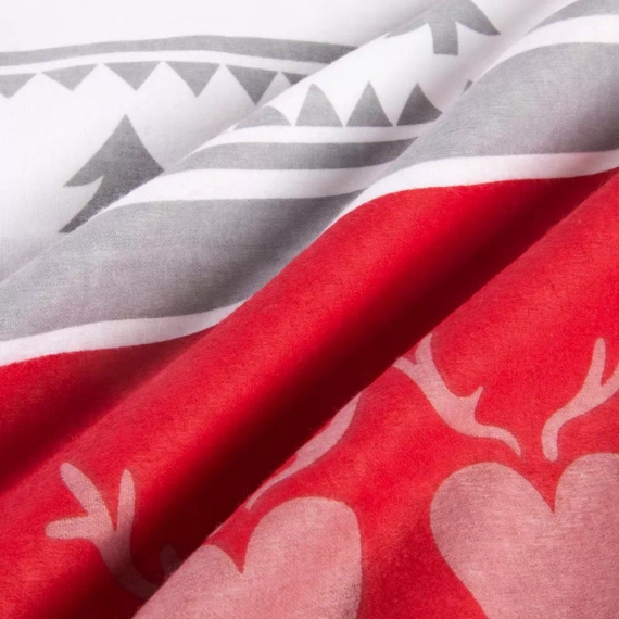 31516/1 Ropa de cama navideña de franela Flanelove Darymex gris rojo- juego 100% algodón, cálido y suave