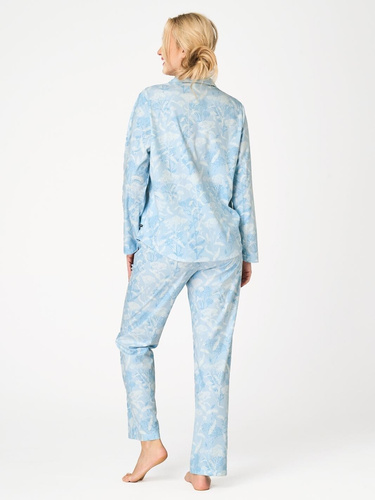 Pijama de mujer Key LNS 657 B26 azul celeste – larga, abotonada
