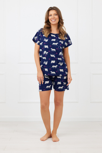 Pijama mujer Mimi Italian Fashion 100% algodón – manga corta, shorts