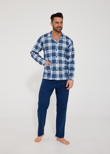 Pijama hombre Cornette 114/83 abierta algodón manga larga confort