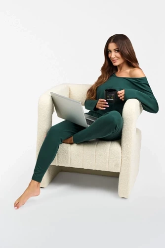 Karina Ladies conjunto manga larga, pantalón Italian Fashion - verde