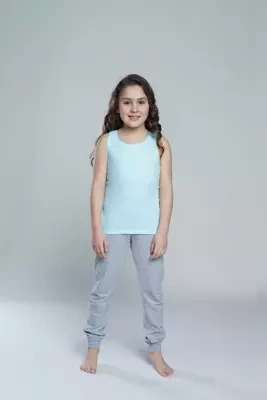 Camiseta Tola para niña, tirante ancho Moda Italiana- pistacho