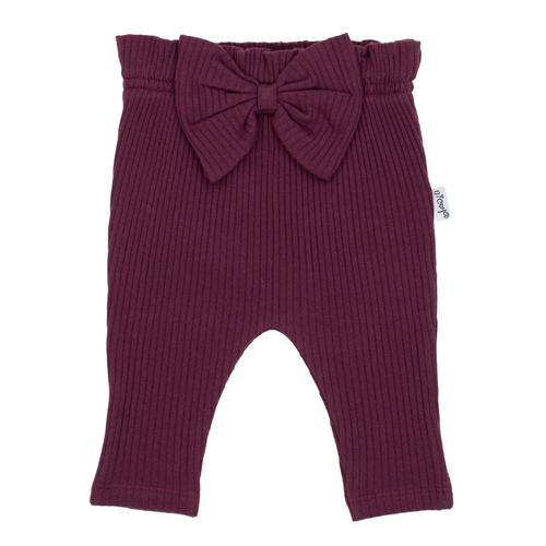 217016 Alisa Pantalones de algodón Nicol de canalé con lazo