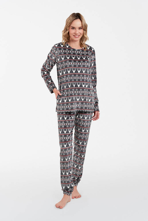 Vellón Islandia Conjunto Señoras Moda Italiana - estampado grafito