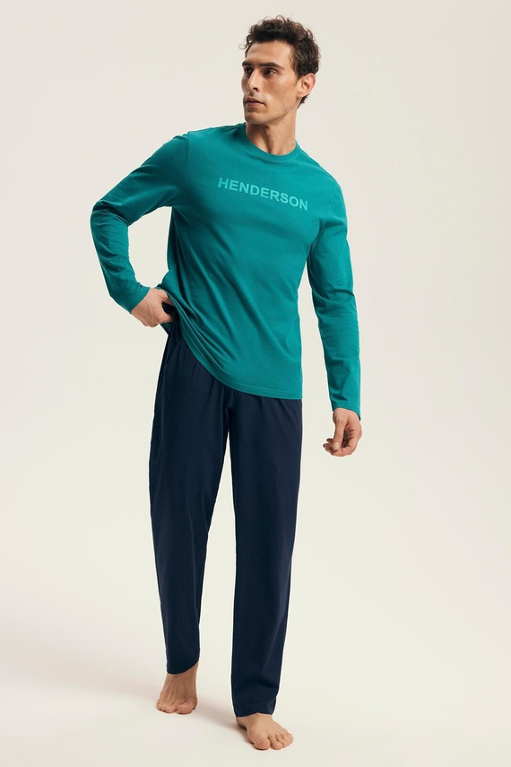 Pijama de hombre Core 43490 Vise Henderson verde - algodón, manga larga, embalaje inteligente