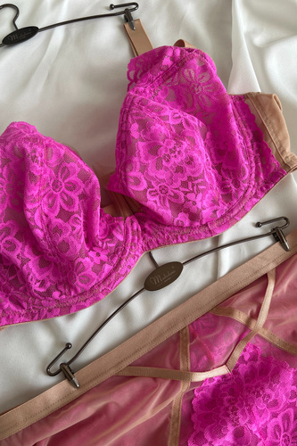 Mediolano Crazy Pink 19249 Sujetador Soft para Seno Grande con Encaje Rosa