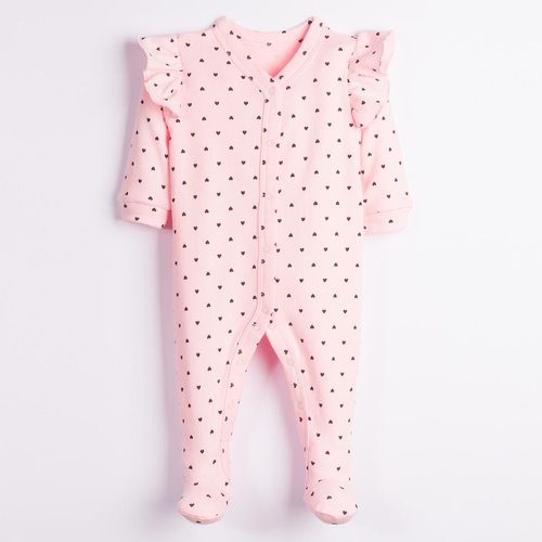 Pijama para bebé Nicol Tosia 225031 100% algodón rosa con corazones