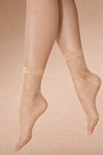 Calcetines mujer Knittex Hold 20 den – calcetines con diseño geométrico naturel