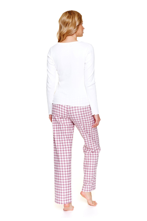 Doctor Nap 7302 - Pijama de mujer con mangas largas y pantalón a cuadros