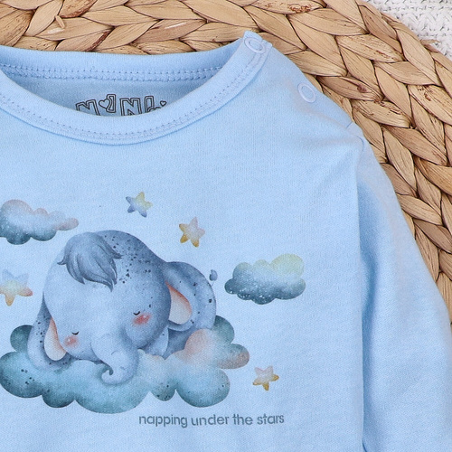 ABN-5611 Blusa para bebé Little Dreamers Nini de algodón orgánico - botones automáticos sin níquel, ecológica, producción polaca